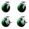 Service Caster 5 Inch Green Poly on Cast Iron Swivel Caster Set with Roller Bearings 2 Brakes SCC-20S520-PUR-GB-2-TLB-2 - alternate 5